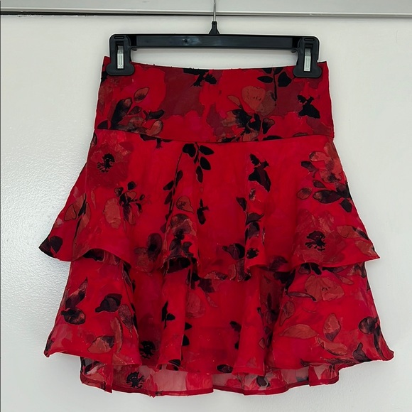 Band of Gypsies Red Skater Mini Skirt - Picture 1 of 7